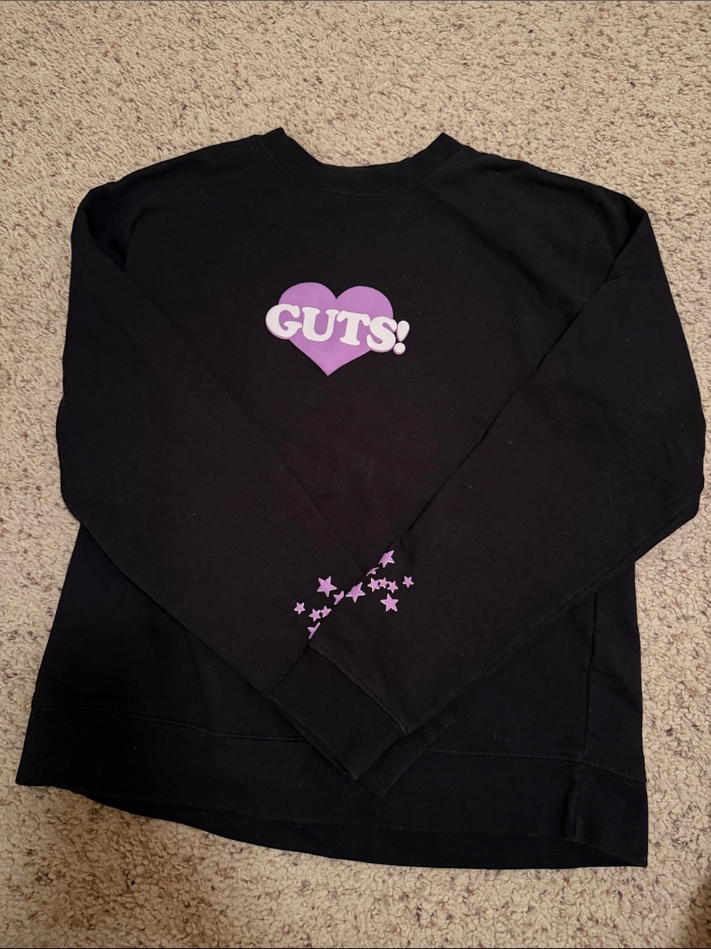 Olivia Rodrigo Purple Heart GUTS Sweatshirt Small